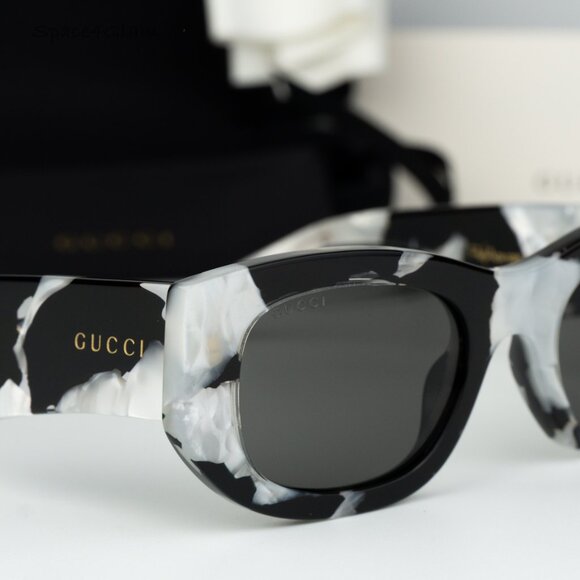 BRAND NEW Gucci GG1627S 002 Black Havana Grey Oval Unisex  display picture 1